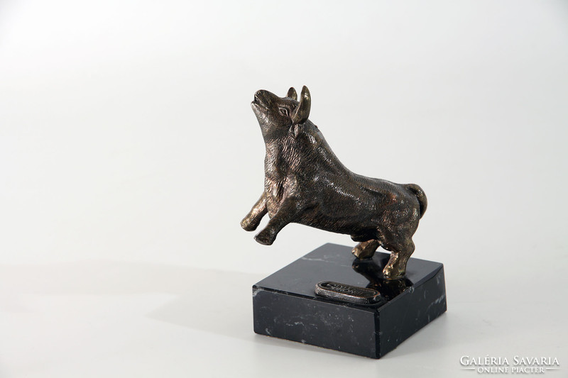 Mini bronze bull statue 10.5cm -- animal figure buffalo