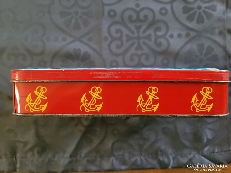 Old large English candy metal box.