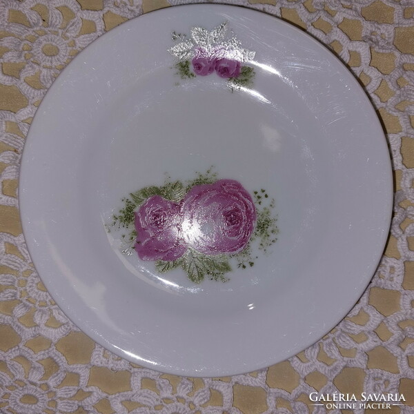 Rózsás mintával, porcelán süteményes tányér, Kahla