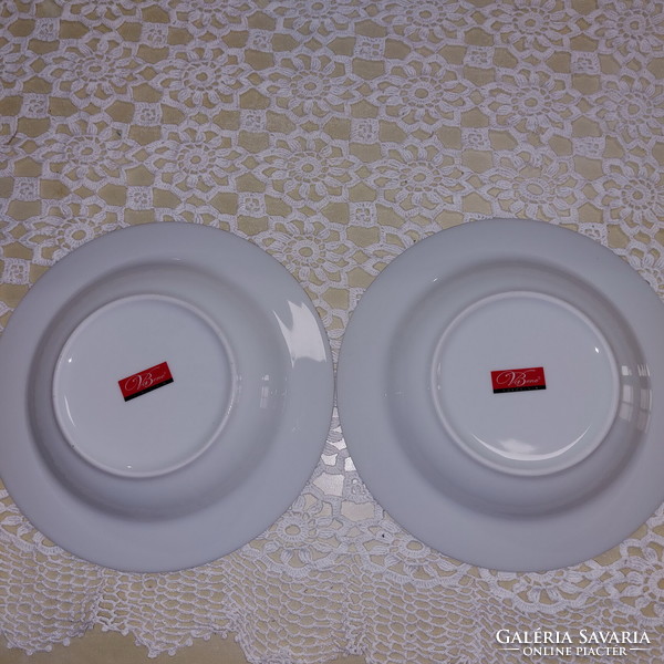 Poppy-patterned vabene deep plate, 2 pcs