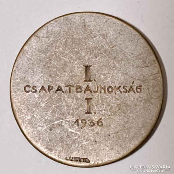 1936. Hungarian state. Lawn tennis association 1907-1932. Sports medal with ludvig maker's mark (12)