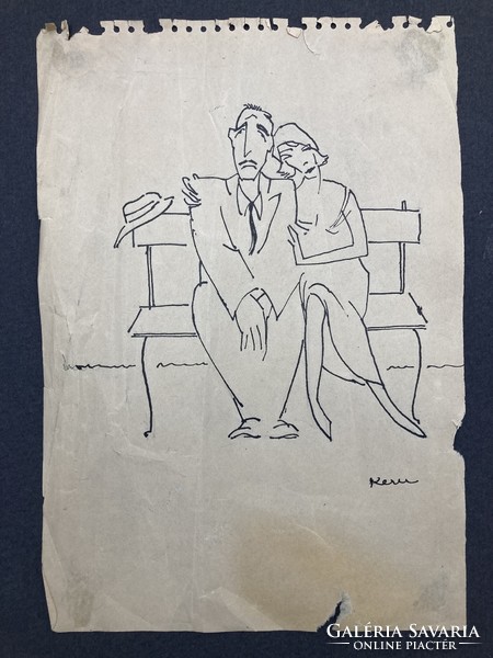 Kern (Kenedi) Andor (1906-?): A pesti pár, tus grafika 1930-as évek