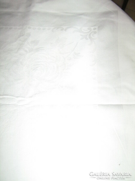 Beautiful elegant asters tablecloth on white quality damask tablecloth