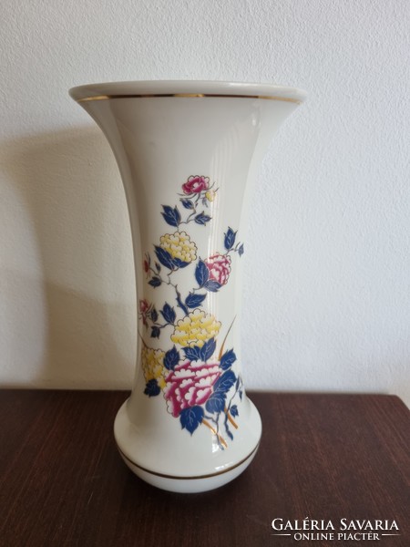 Hollóháza vase with floral pattern, 26 cm high