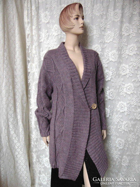 Hand-knitted long cardigan or jacket