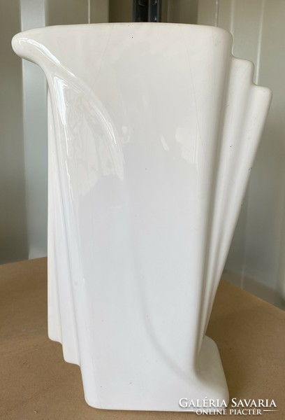 Modern white ceramic floor vase