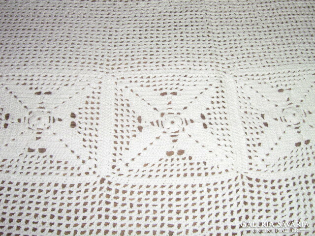 Beautiful special huge hand crocheted white tablecloth