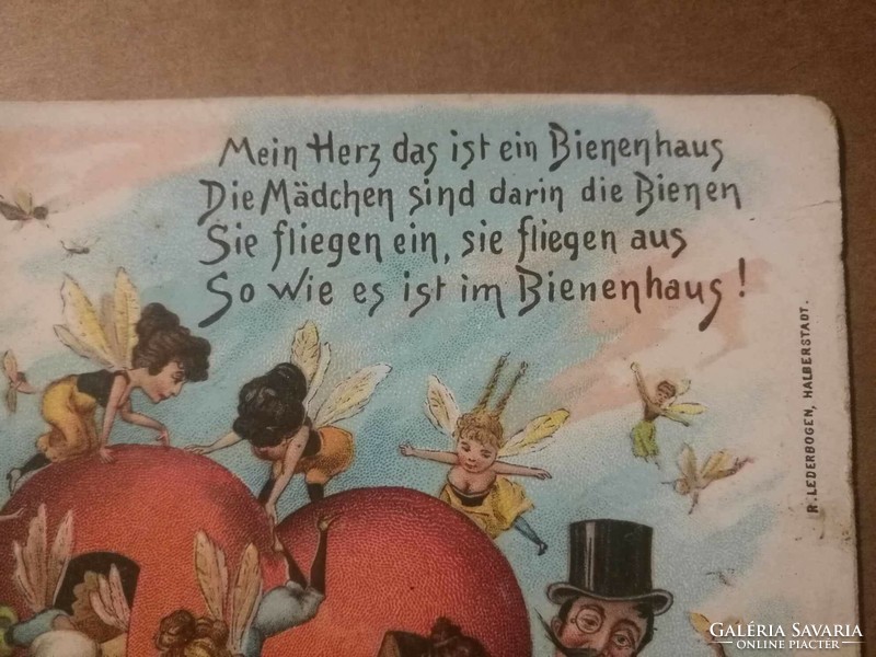 Antik képeslap R. Lederbogen Halberstadt