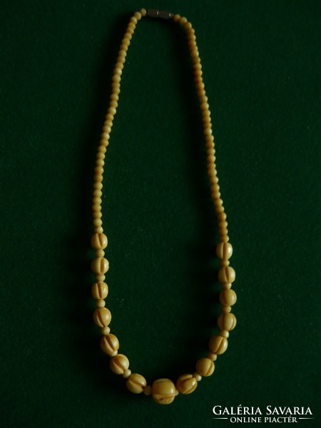 Carved bone necklace