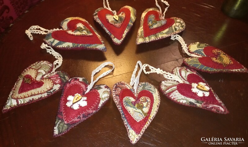 Handmade unique sewn hearts for Mother's Day, also for lovers