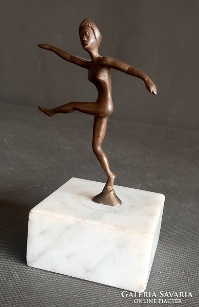 Art-Deco bronz akt balerina  márvány talpon Josef Lorenz .Alkudható!