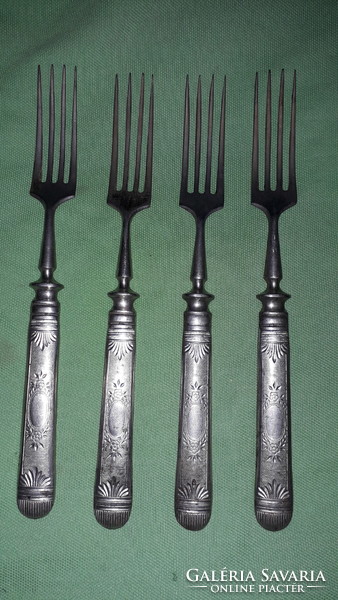 Antique 19th century baroque alpaca dining fork set 4 pieces in one 20 cm / piece according to the pictures