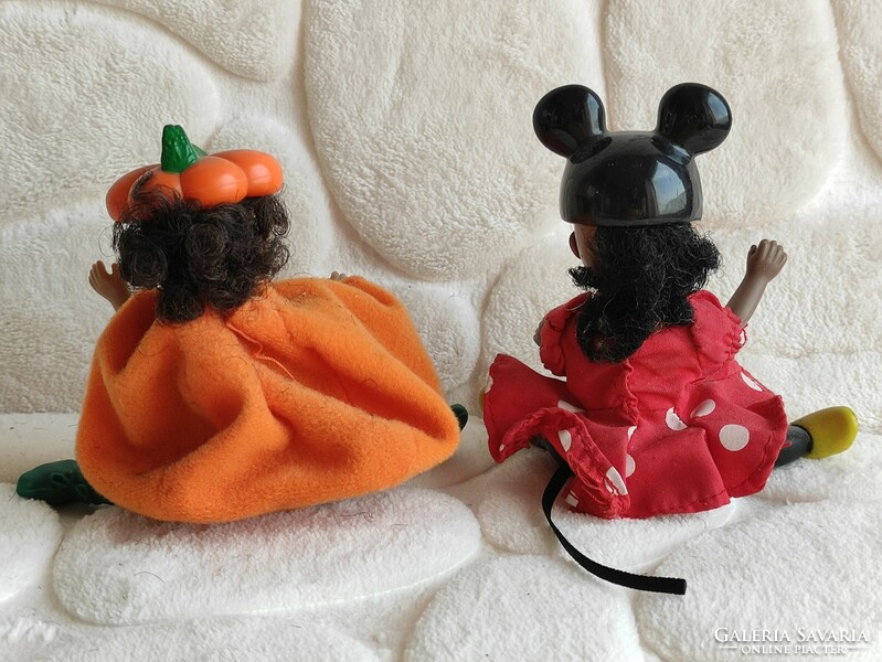 Halloween pumpkin and minnie mouse costume tiny toy dolls