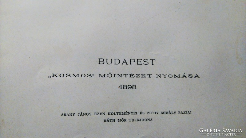 Féláron!!!   ARANY JÁNOS 24 BALLADÁJA 1898 PESTI NAPLÓ ZICHY MIHÁLY40 RAJZÁVAL -GOTTERMAYER N. KÖTÉS