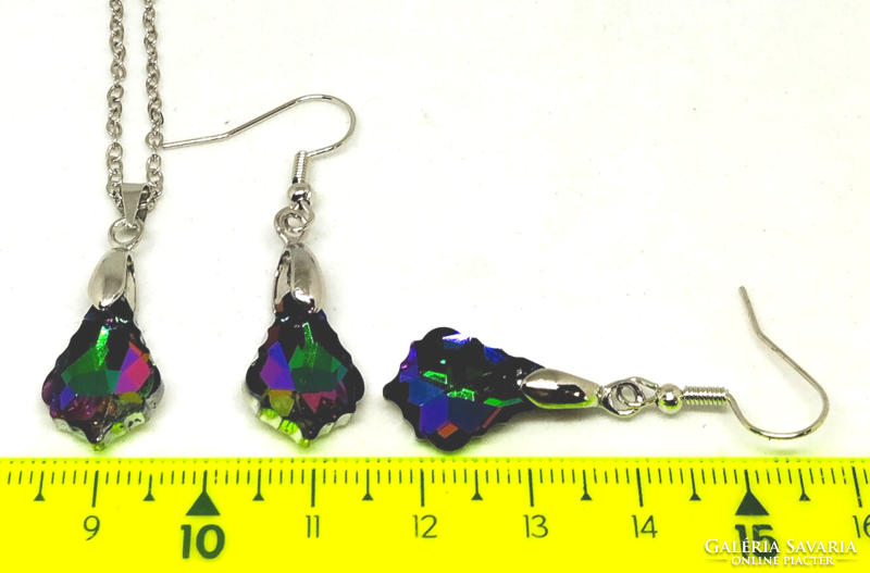 Rainbow necklace-earring set 102