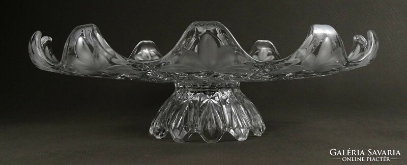 1Q891 Gyönyörű vintage üveg asztalközép kínáló tál tortás tál 32.5 cm