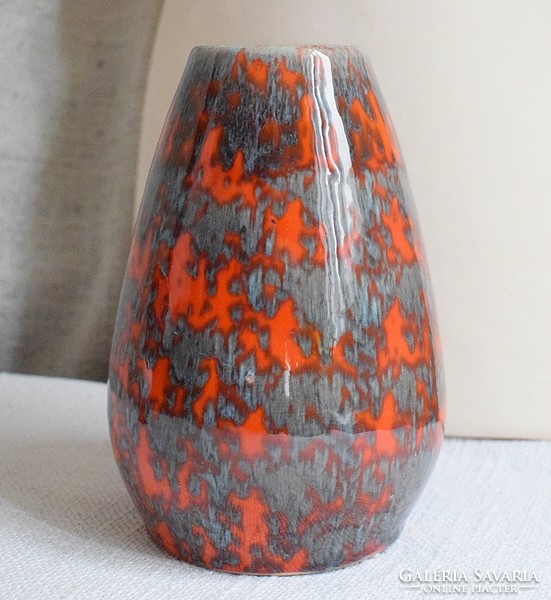 Vase retro, glazed ceramic, industrial art 12 x 17 cm