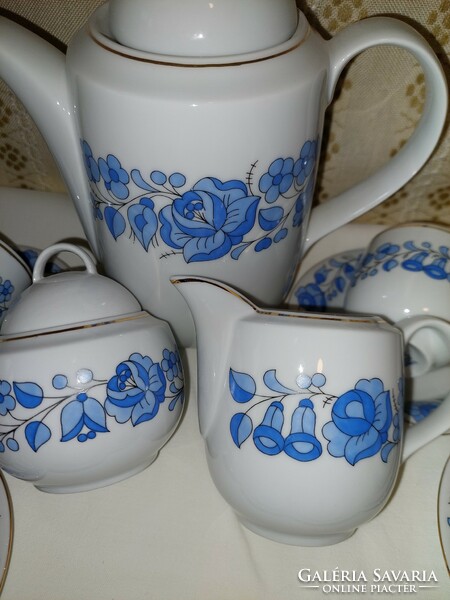 6 Personal complete Kalocsa coffee set, rare