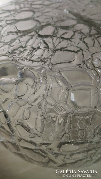 Különleges repesztett üveg kraklé váza nagyméretű
