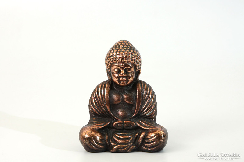 Réz Buddha szobor 11cm - fém bronz figura