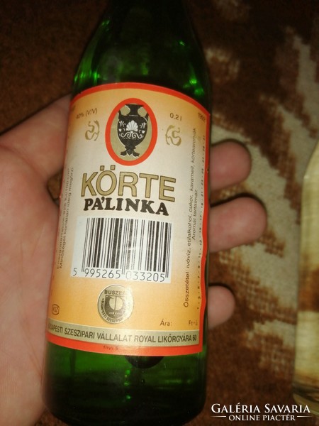 Körte pálinka. 0.2l   2 üveg egyben!  *Budapesti Szeszipari Vállalat* RITKA-BONTATLAN!!