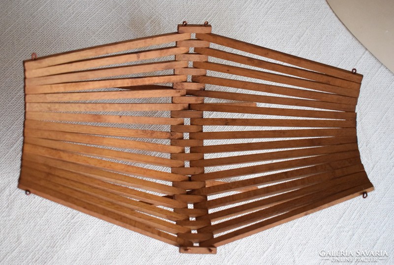 Retro, wooden, fruit tray, bread basket..., Collapsible for picnics, 30 x 23.5 x 15 cm