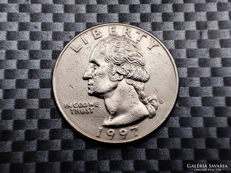 Amerikai Egyesült Államok ¼ Dollár, 1990 Washington Quarter Verdejel D - Denver