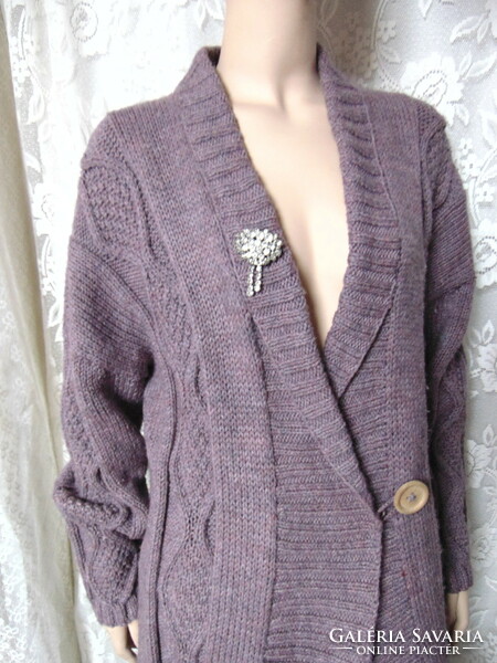 Hand-knitted long cardigan or jacket