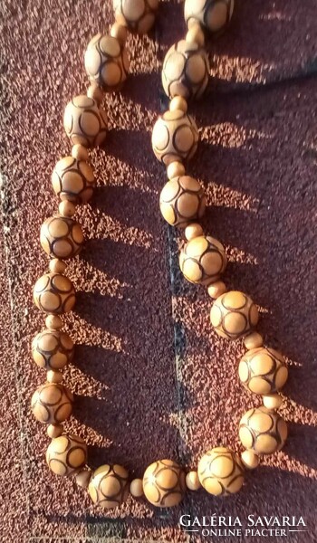 Wooden bead necklace