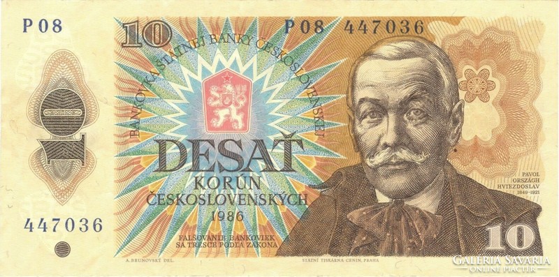 10 korun korona 1986 Csehszlovákia