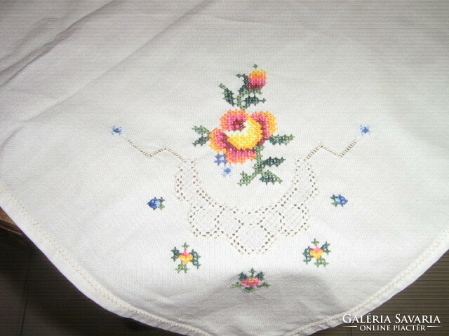 Beautiful small cross-stitched tablecloth with toledo