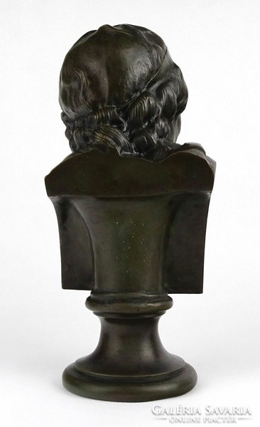 1P676 jean-antoine houdon : voltaire bronze bust 28 cm