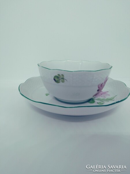 Herend porcelain teacups with aster pattern - 6 pcs. Tertia.