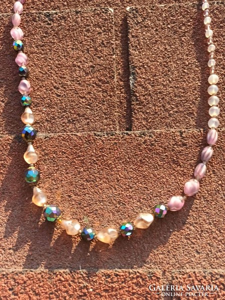 Multi-colored string of pearls necklace