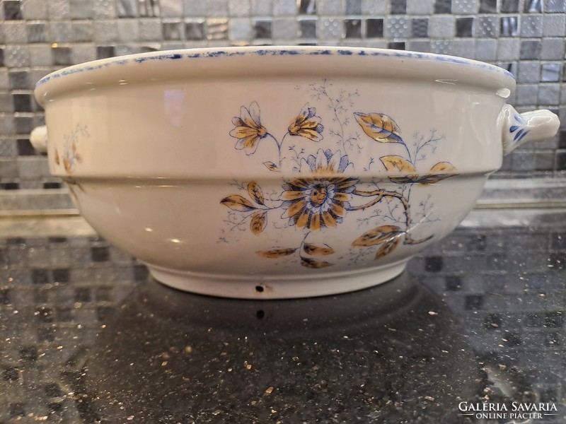 Antik vastagfalú porcelán pogácsás tál falra akasztható