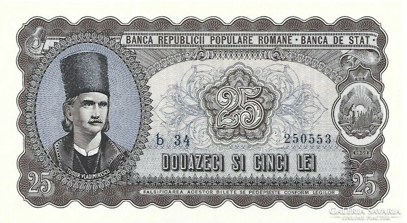 25 lei 1952 Románia UNC Nagyon ritka