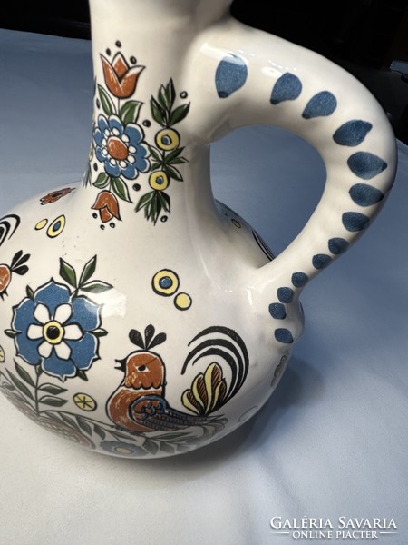 For sale, marked Ulmer, beautiful hand-painted, vintage ceramic brandy jug 0.7l