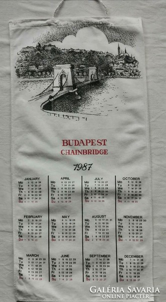 Textile wall calendar 1987 _ chain bridge