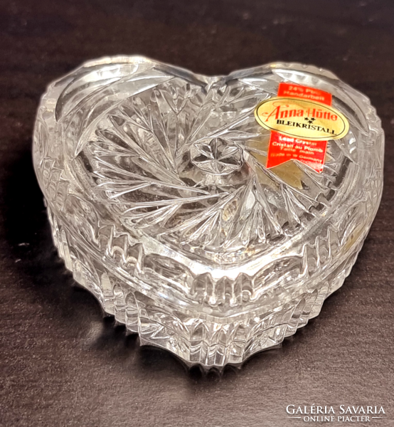 *Anna hutte lead crystal lead crystal 24% pb0 heart ring holder