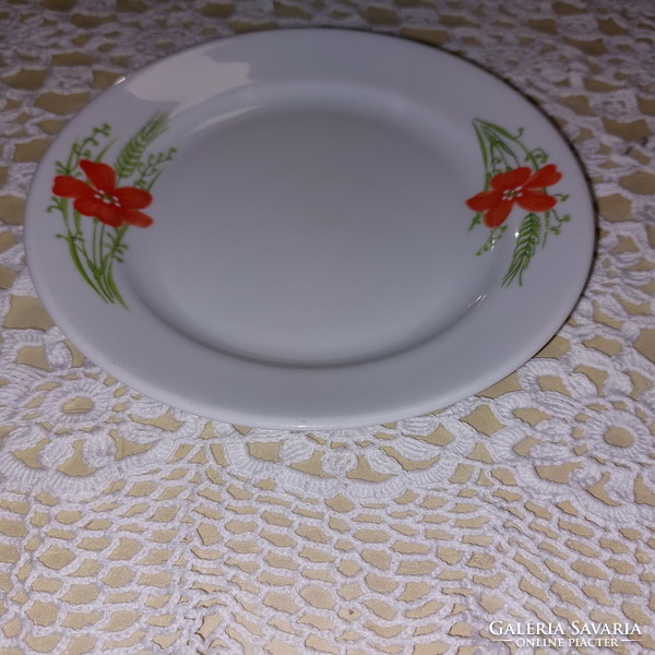 Alföldi red konkoly floral porcelain cake plate