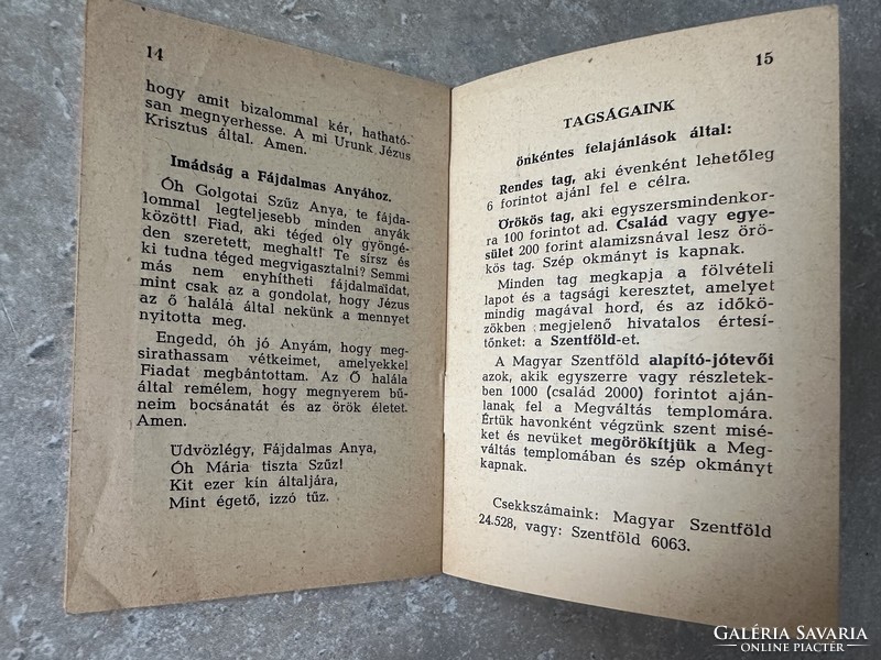 Két kis füzet Szent kereszt társulat 1913, Jubileumi füzet 1939