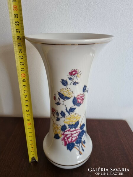 Hollóházi váza virágos mintával 26cm magas