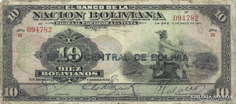 10 Bolivianos 1911 / 1929 Bolivia is rare