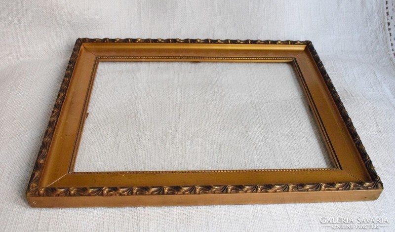 Picture frame, frame, glazed, gold color 40 x 31.5 cm, frame thickness 4.3 cm