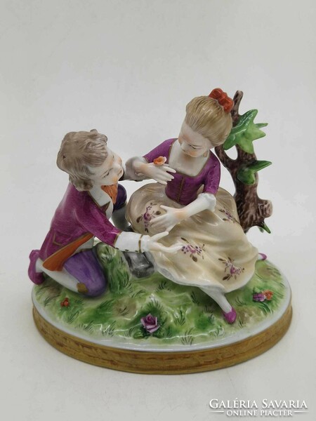 Unterweissbach German porcelain figure courting couple 12cm