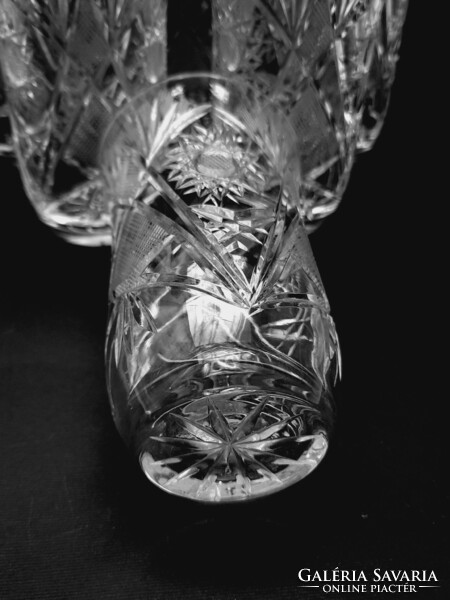 Polished crystal soda or water glasses, set, 6 pieces in one