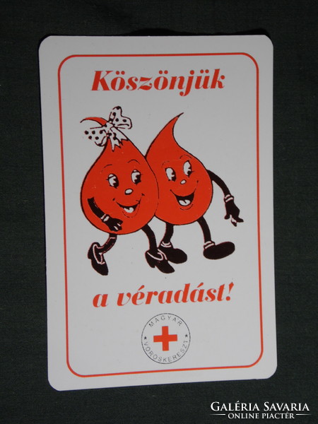 Kártyanaptár, Baranya megyei vöröskereszt, Pécs, grafikai rajzos,humoros, vércsepp, 2010,  (6)