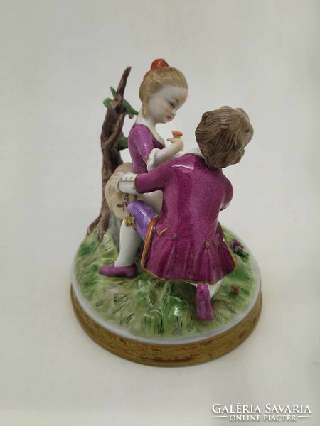Unterweissbach German porcelain figure courting couple 12cm