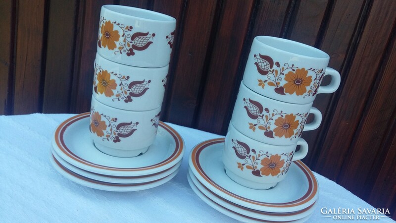 Alföldi porcelain pan pattern coffee set, mocha set