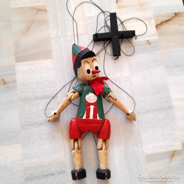 Wooden carved Pinocchio Pinocchio marionette puppet figure